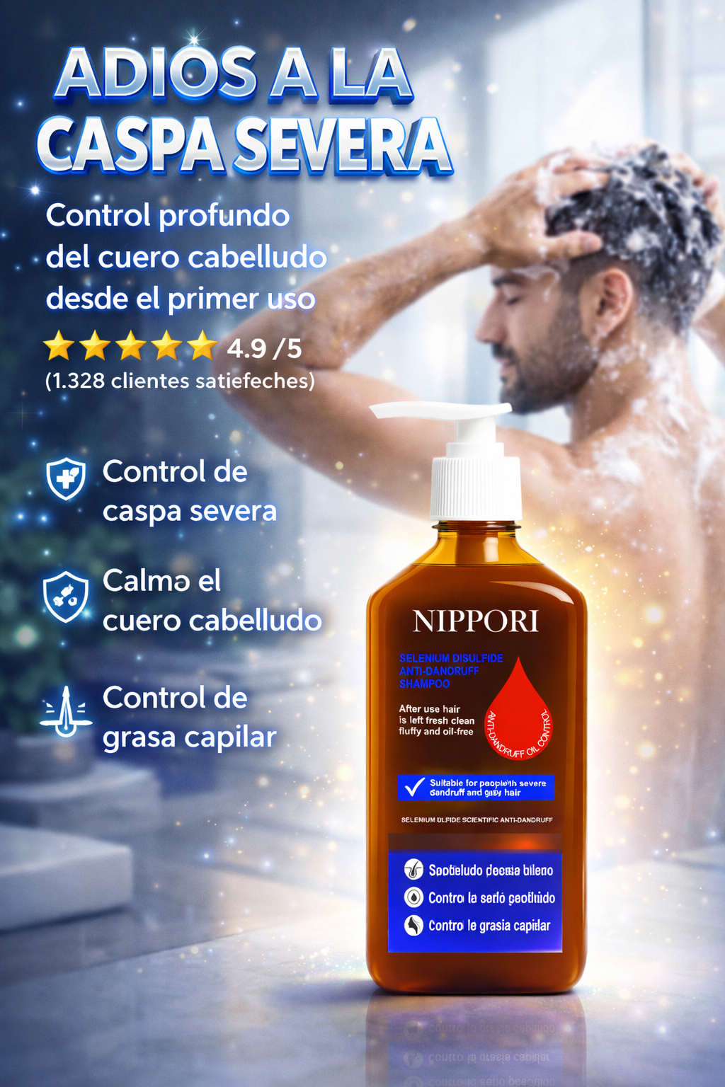Shampoo para el control de la caspa Nippori